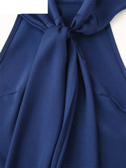 Satin Halter Backless Dress