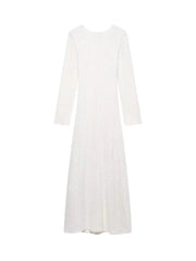 Knitted Hollow-out Midi Dress – Elegant Summer Flare