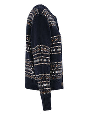 Cardigan en tricot à rayures beige