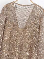 Sequined Translucent Midi Dress