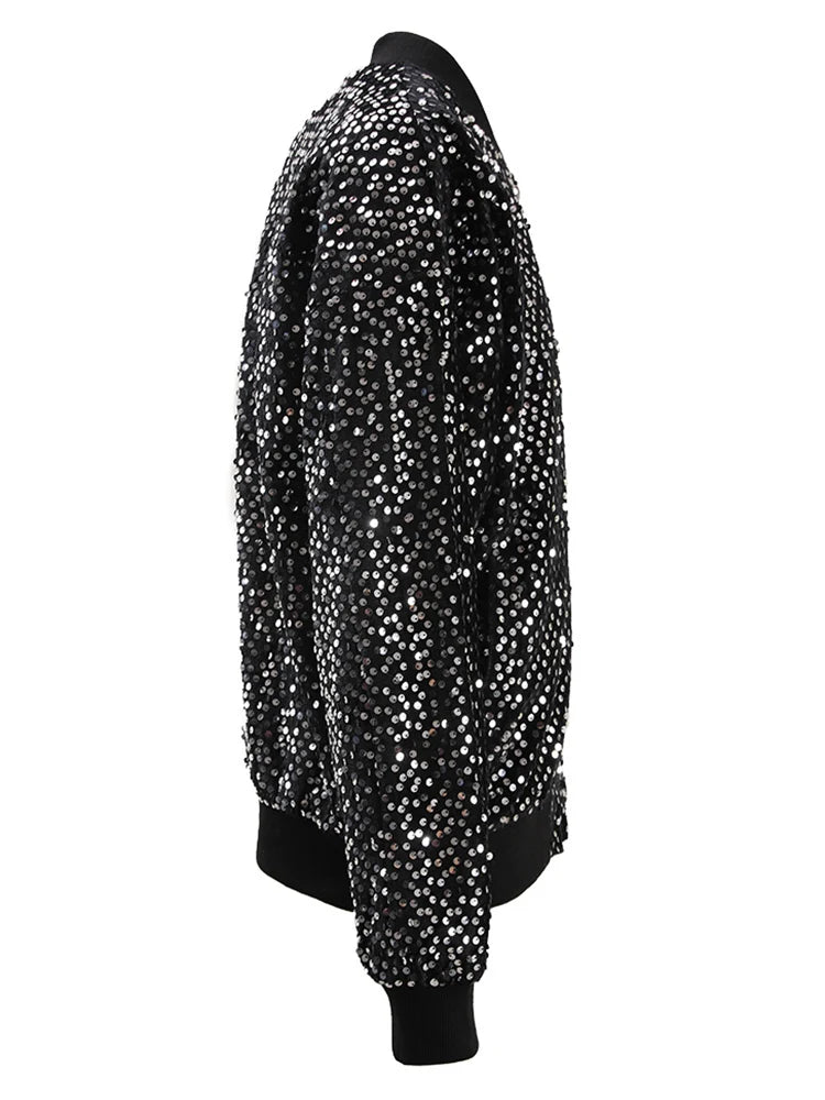 Veste à paillettes noires
