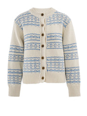 Cardigan en tricot à rayures beige