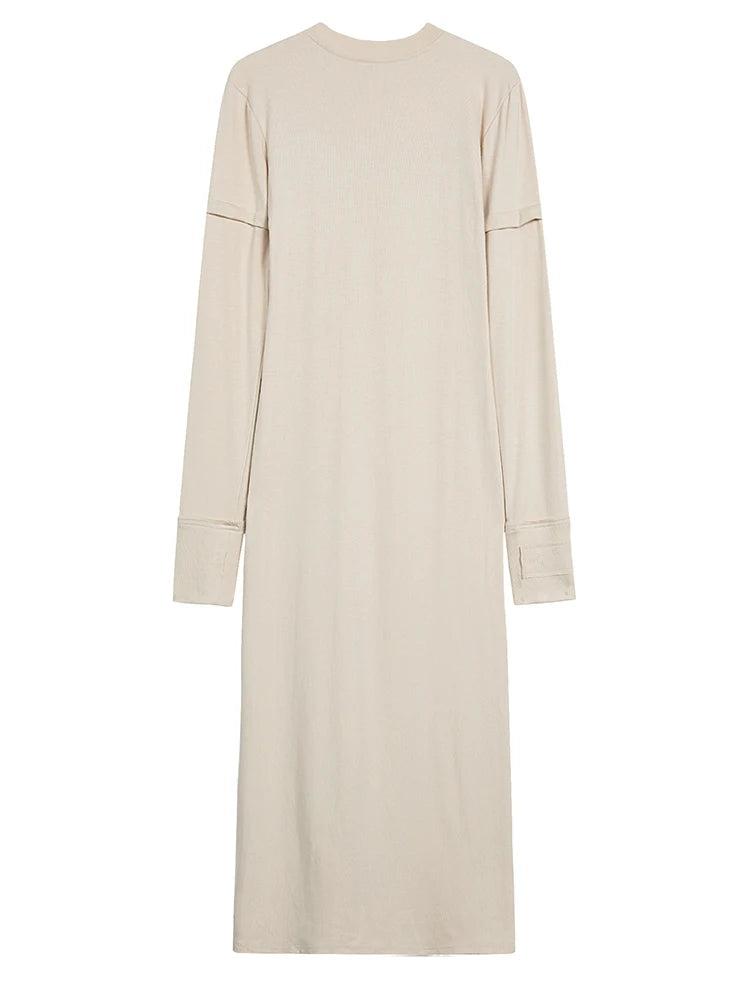 Robe en tricot à imprimé abricot