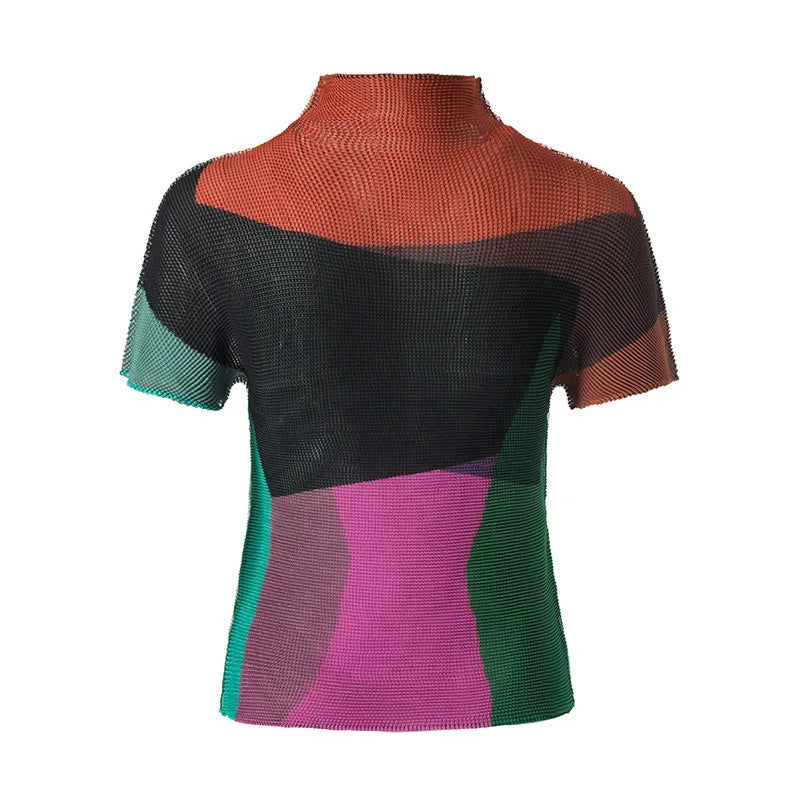 T-shirt plissé à col roulé