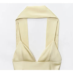 Halter Satin Maxi Dress