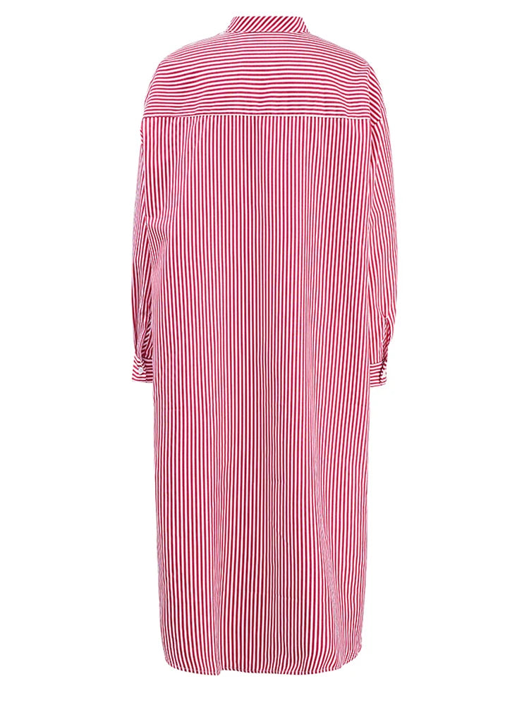 Robe de chemise midi rayée