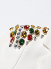 Spliced Crystal Embellished Blazer