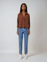 Loose-Fit Turn-Down Collar Shirt
