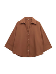 Loose-Fit Turn-Down Collar Shirt