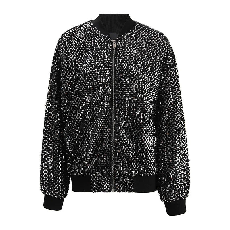 Veste à paillettes noires