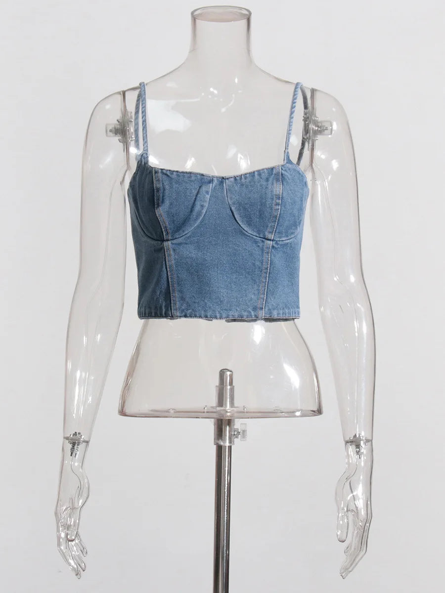Rose Denim Mini Skirt