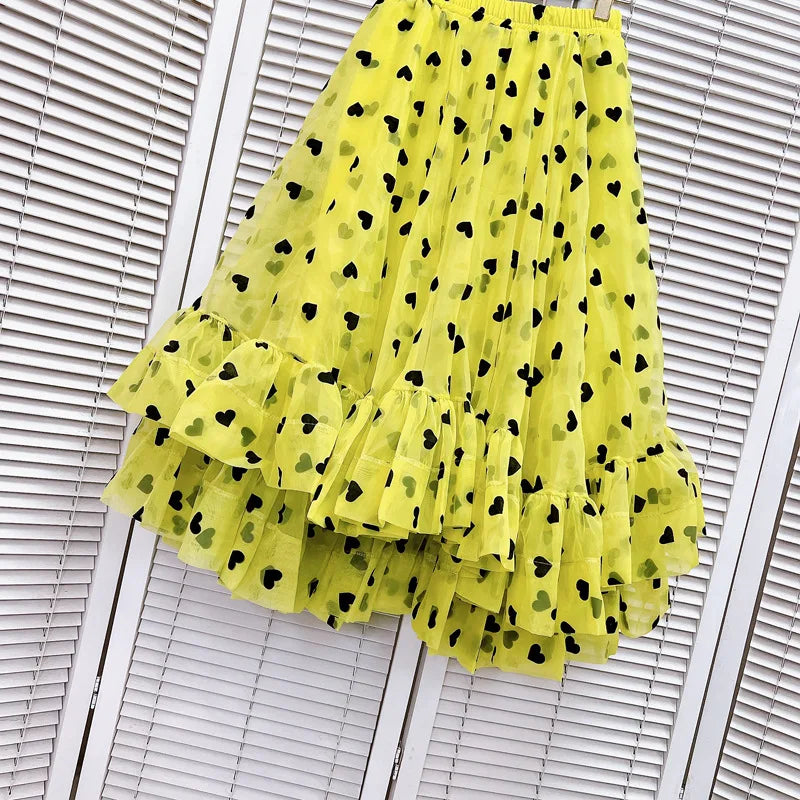 Jupe imprimée en tulle A-line