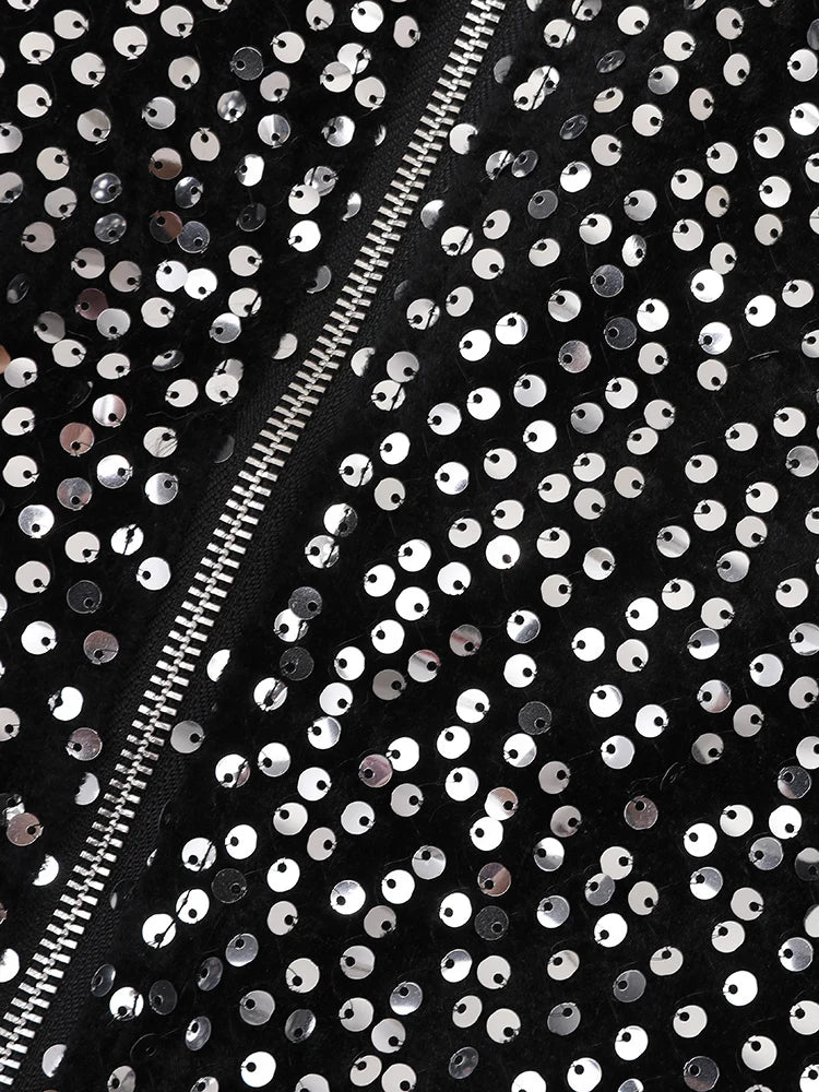 Veste à paillettes noires