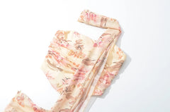 Floral Corset Two-piece Set – Halter Top & Midi Skirt Co-ord