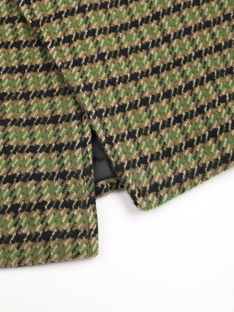 Veste en laine à carreaux verts