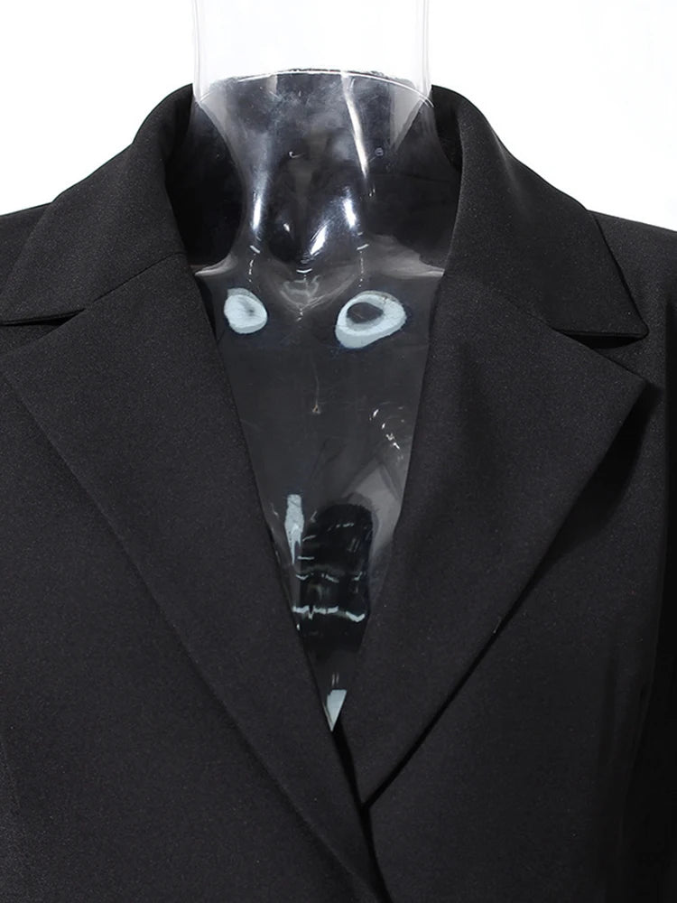 Veste longue maille irrégulière noire