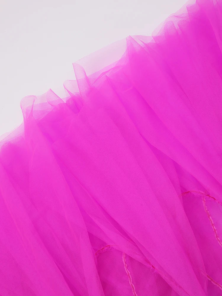 Robe en mailles de volants