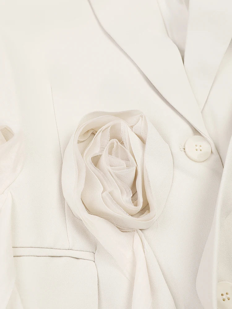 Flower Irregular Long Blazer