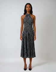 Summer Dot Halter Backless Maxi Dress